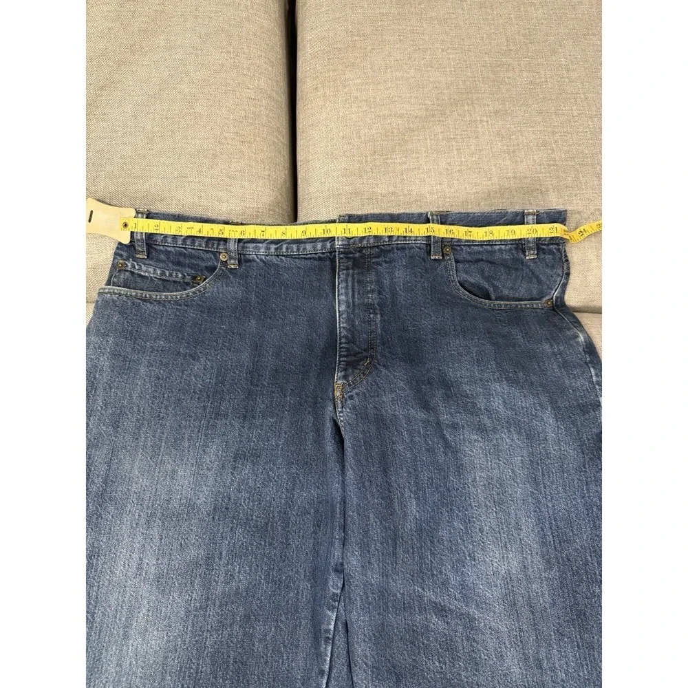 Eddie Bauer Flannel Lined Jeans Mens 38x29 Relaxed Fit Blue Winter Warm Denim
